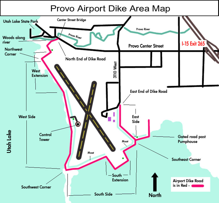 Map of Provo Airport Dike