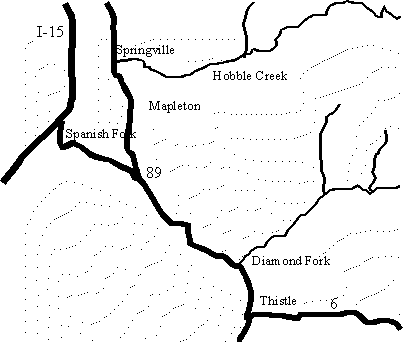 Diamond Fork Canyon Area Map